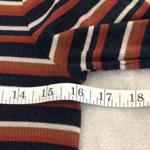 Madewell Fine Ribbed Striped Turtleneck, S - Picture 9 of 10